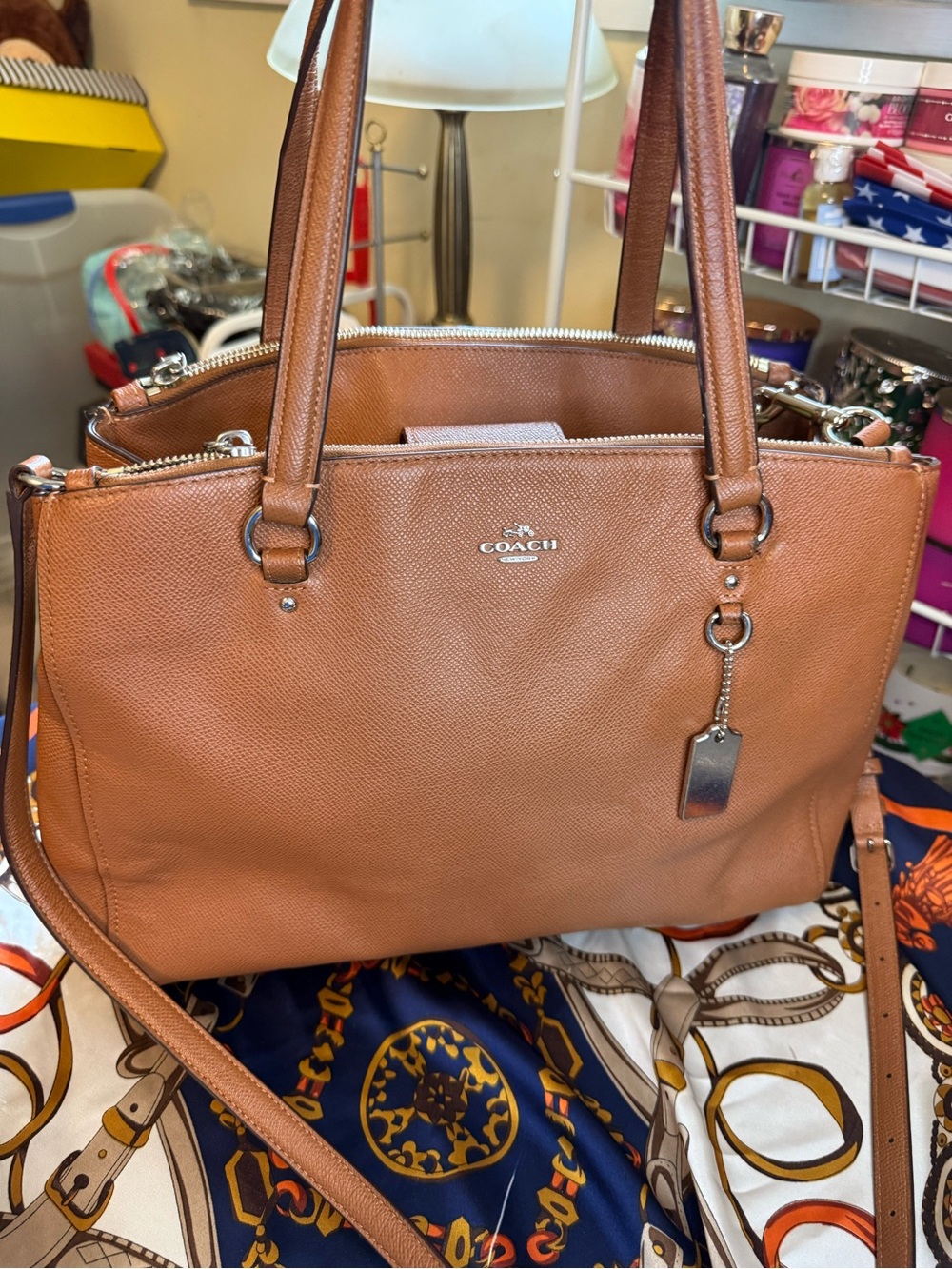 Coach Stanton Carryall Pebbled Leather Shoulder With Crossbody Strap